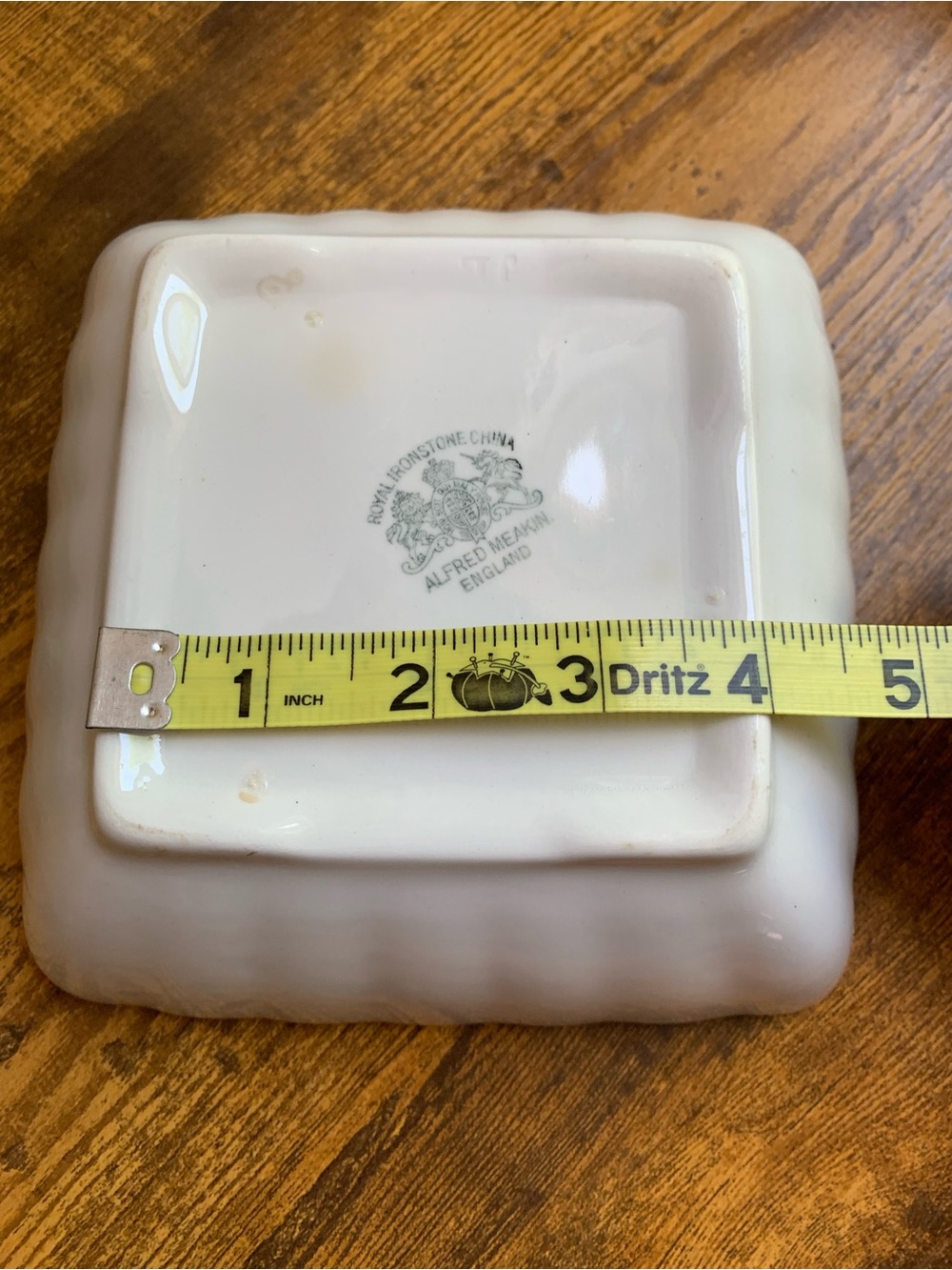 Vintage Antique English Royal Ironstone China Square Scalloped Bowl - Picture 9 of 10